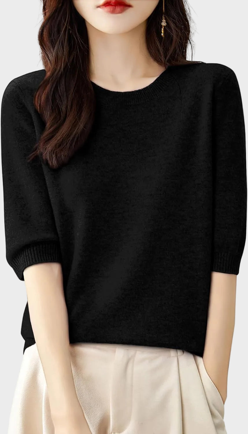 Eureka | 100% Merino vlna tričko s krátkým rukávem Crewneck