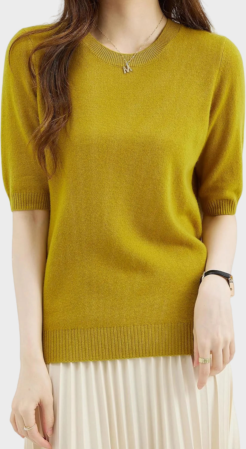 Eureka | 100% Merino vlna tričko s krátkým rukávem Crewneck