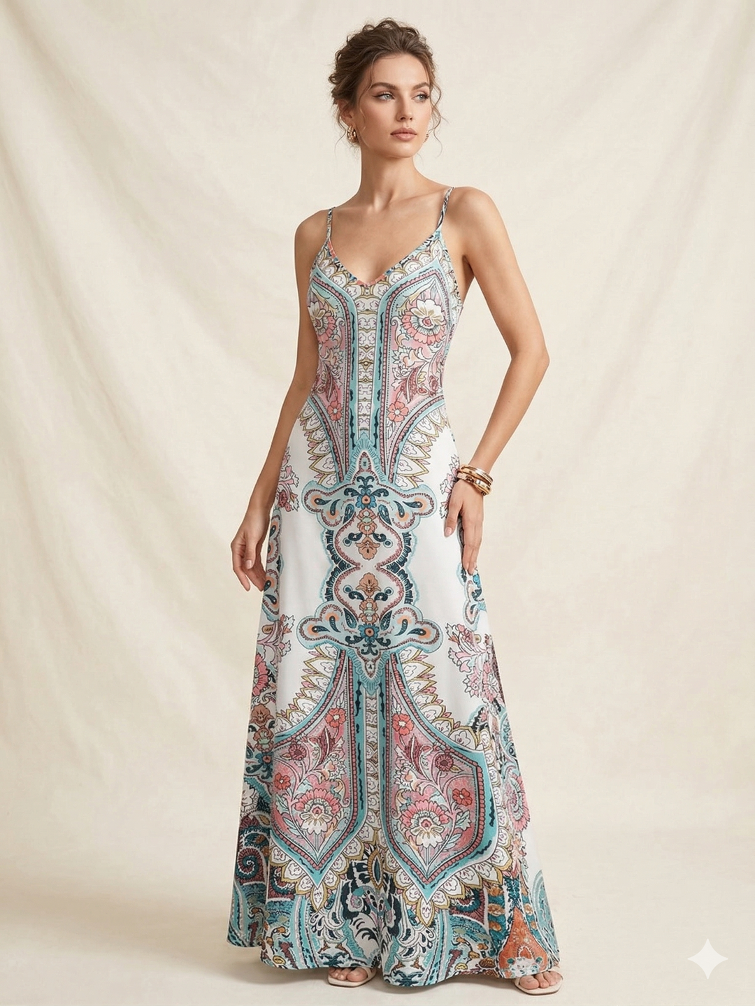 OTTILIE™ – Boho bezrukávové šaty s květinovým vzorem