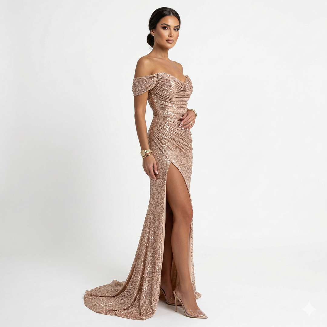 MAIA™ – Bezramenné Maxi s Flitry