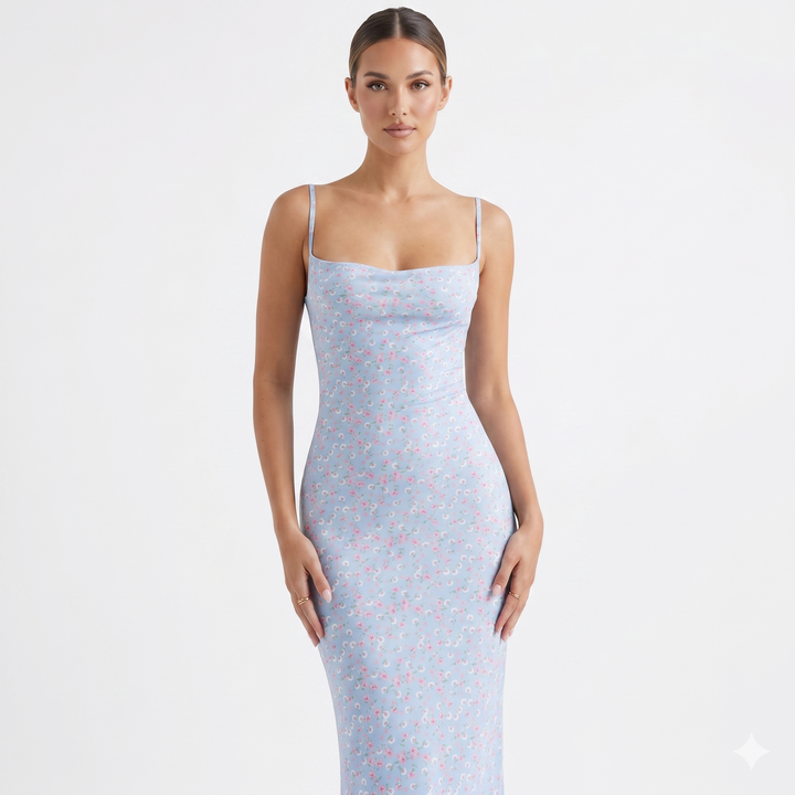 Briella – Květinové boho šaty s odhalenými zády
