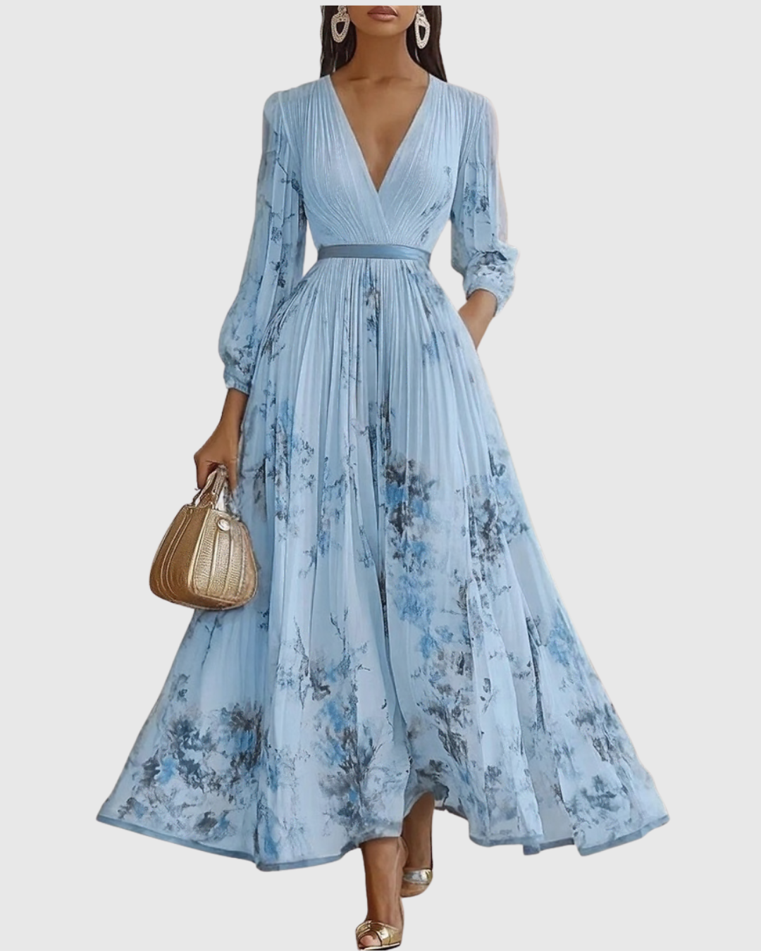 Rowella | Elegantní Maxi Šaty s Plisováním