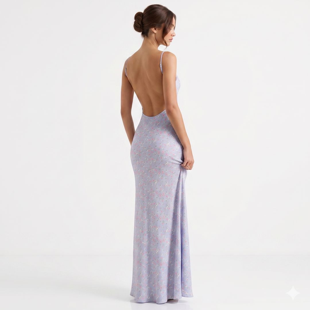 Briella – Květinové boho šaty s odhalenými zády