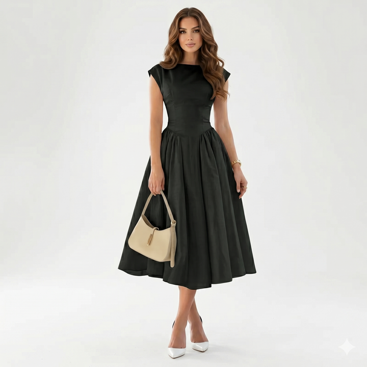LENNORA – Elegantní maxi šaty s odhaleným zadním dílem