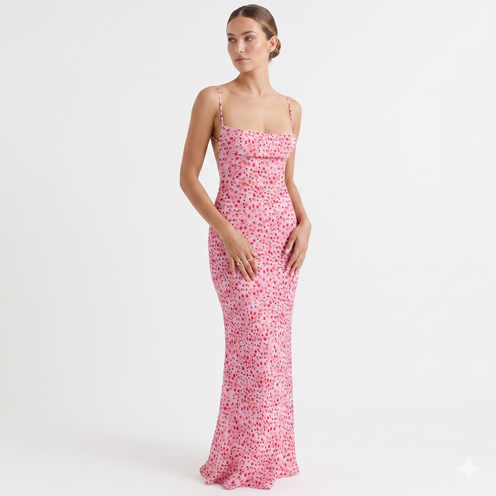 Briella – Květinové boho šaty s odhalenými zády
