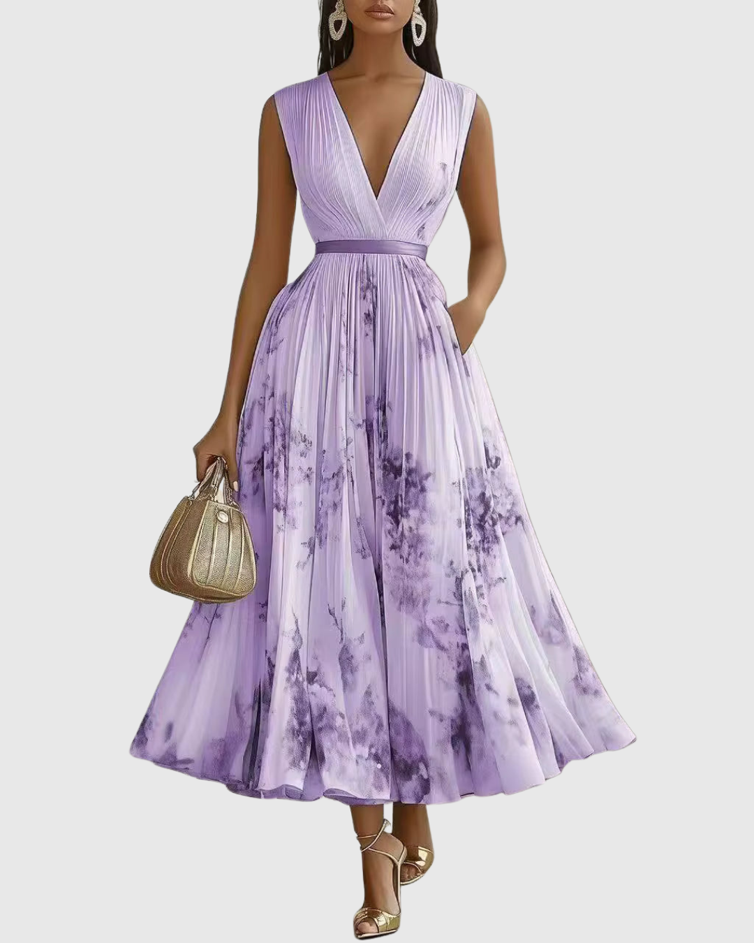 Rowella | Elegantní Maxi Šaty s Plisováním