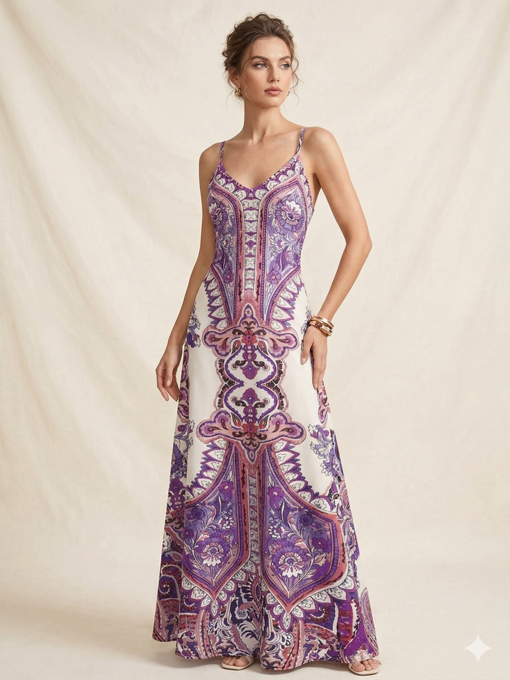 OTTILIE™ – Boho bezrukávové šaty s květinovým vzorem