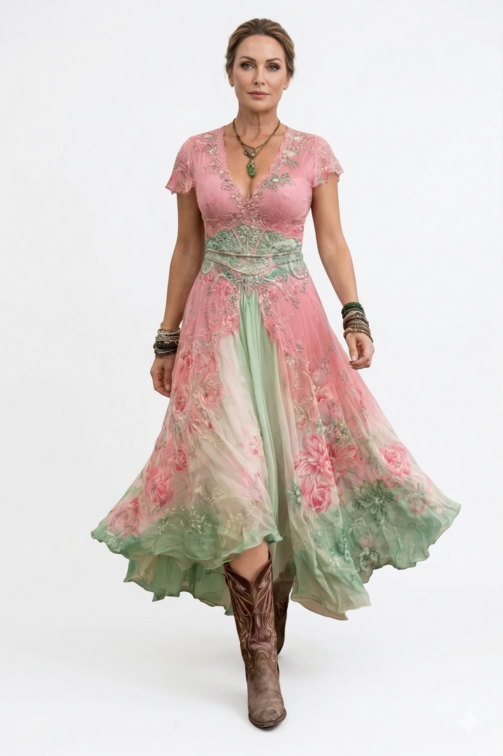 Florenza – Elegantní a Působivé Květinové Šaty