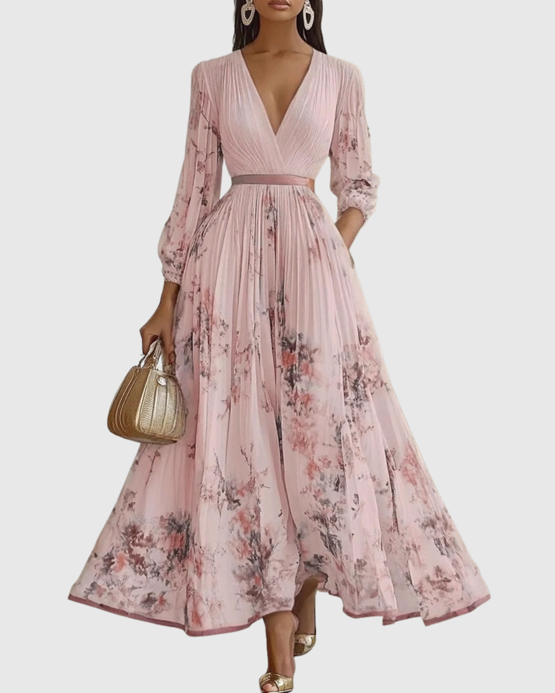 Rowella | Elegantní Maxi Šaty s Plisováním