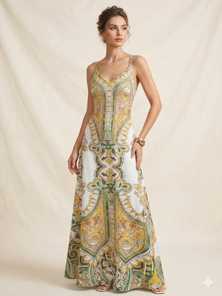 OTTILIE™ – Boho bezrukávové šaty s květinovým vzorem