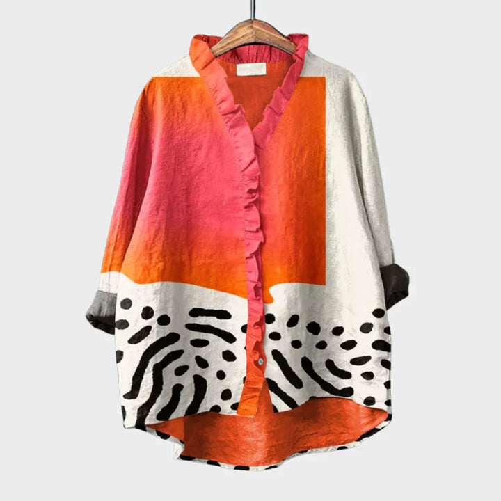 Melinda – Elegantní Lněná Letní Blůza