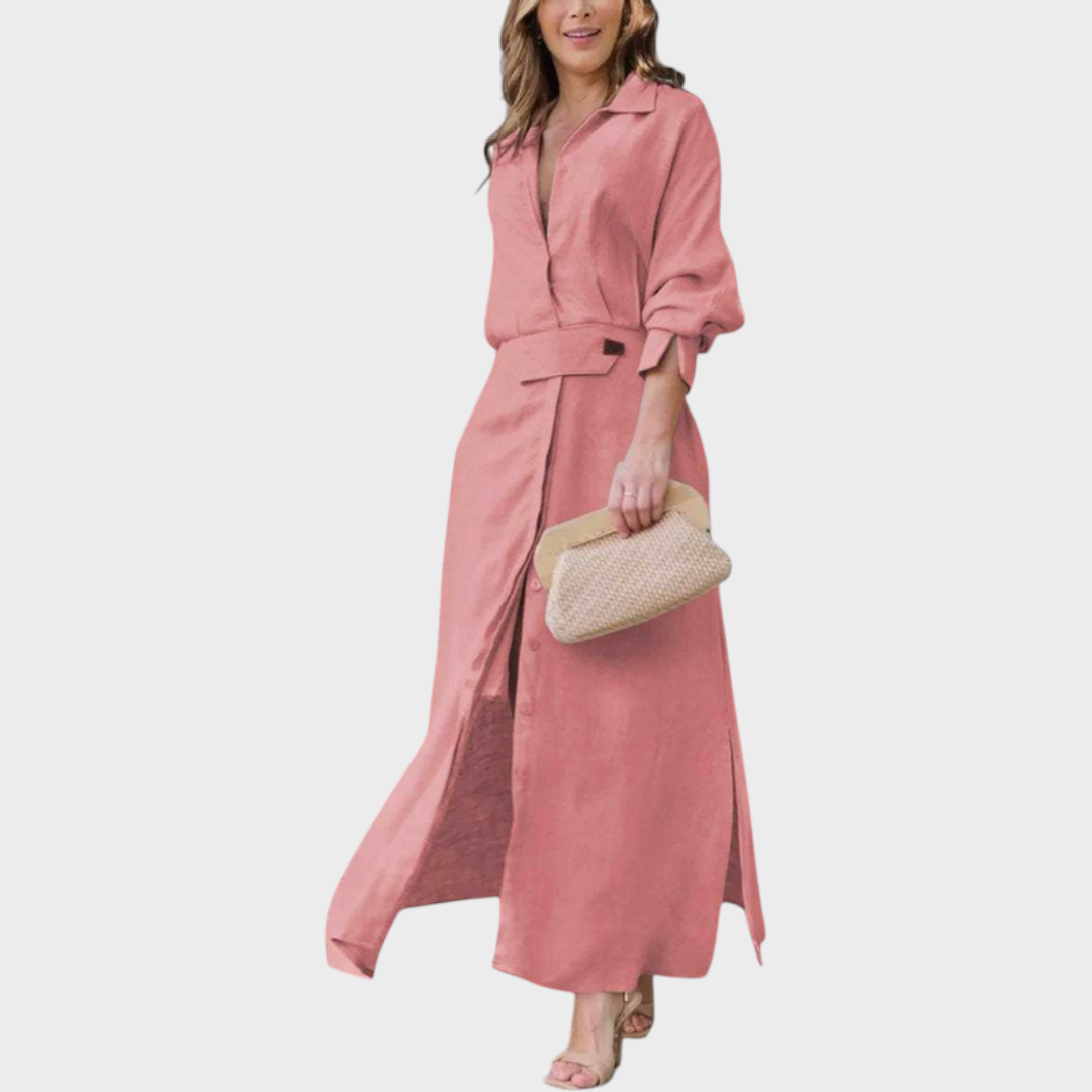 Jeanette | Elegantní maxi šaty s V-výstřihem