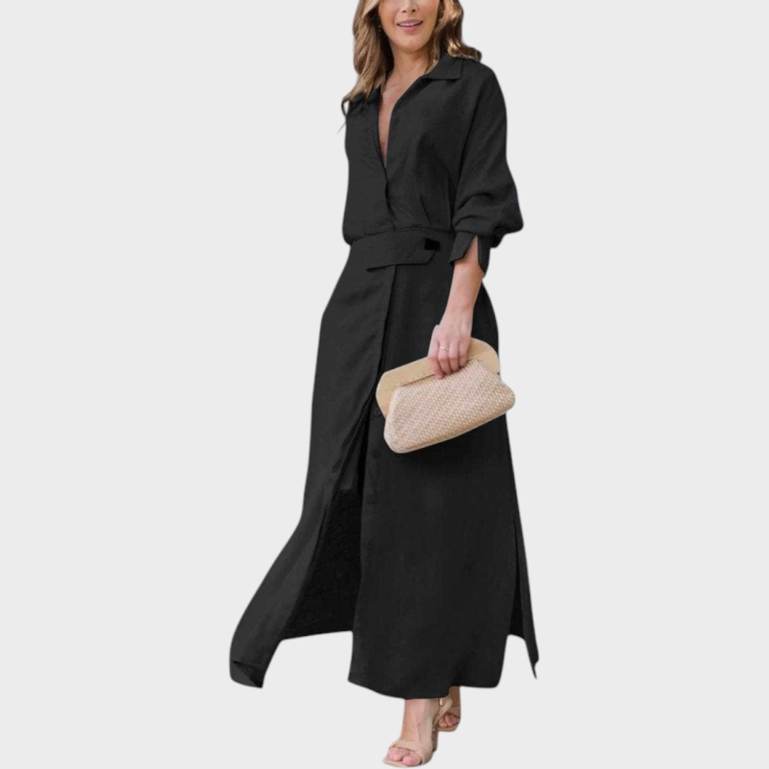 Jeanette | Elegantní maxi šaty s V-výstřihem