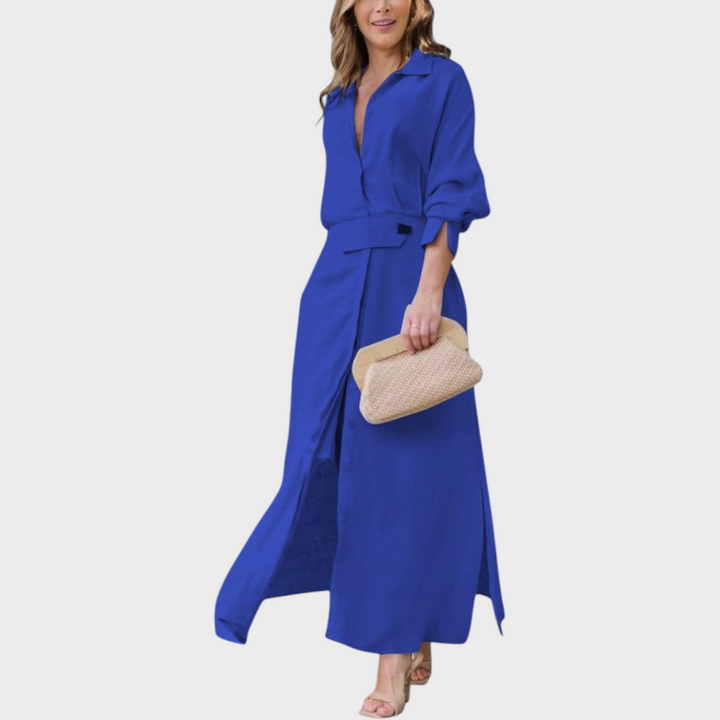 Jeanette | Elegantní maxi šaty s V-výstřihem