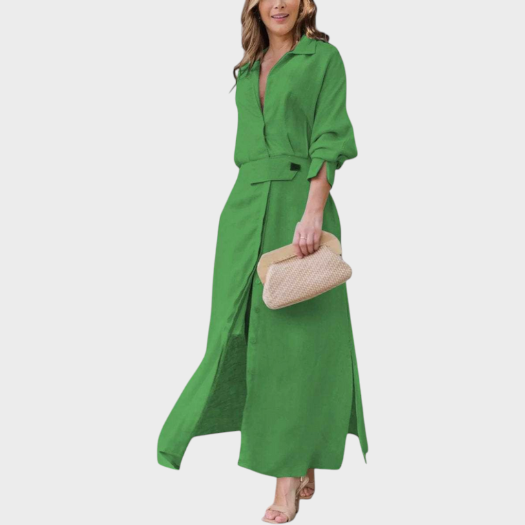 Jeanette | Elegantní maxi šaty s V-výstřihem