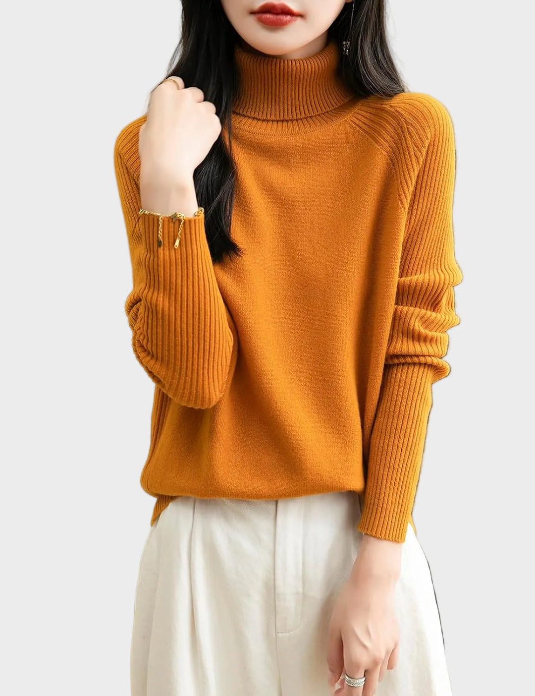 Fritz | 100% Merino Vlna Raglánový Svetr S Vysokým Límcem