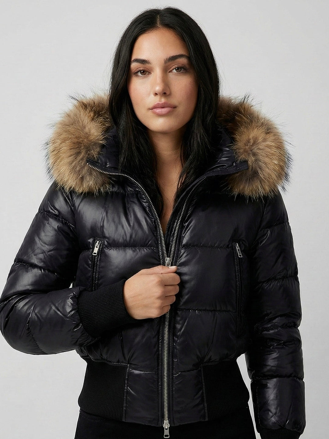 Savoy | Puffa bunda s kapucí a umělou kožešinou