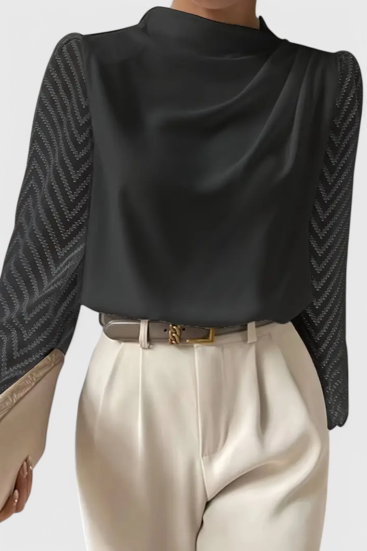 Zaraa Elegantní Blůza s Průhlednými Rukávy