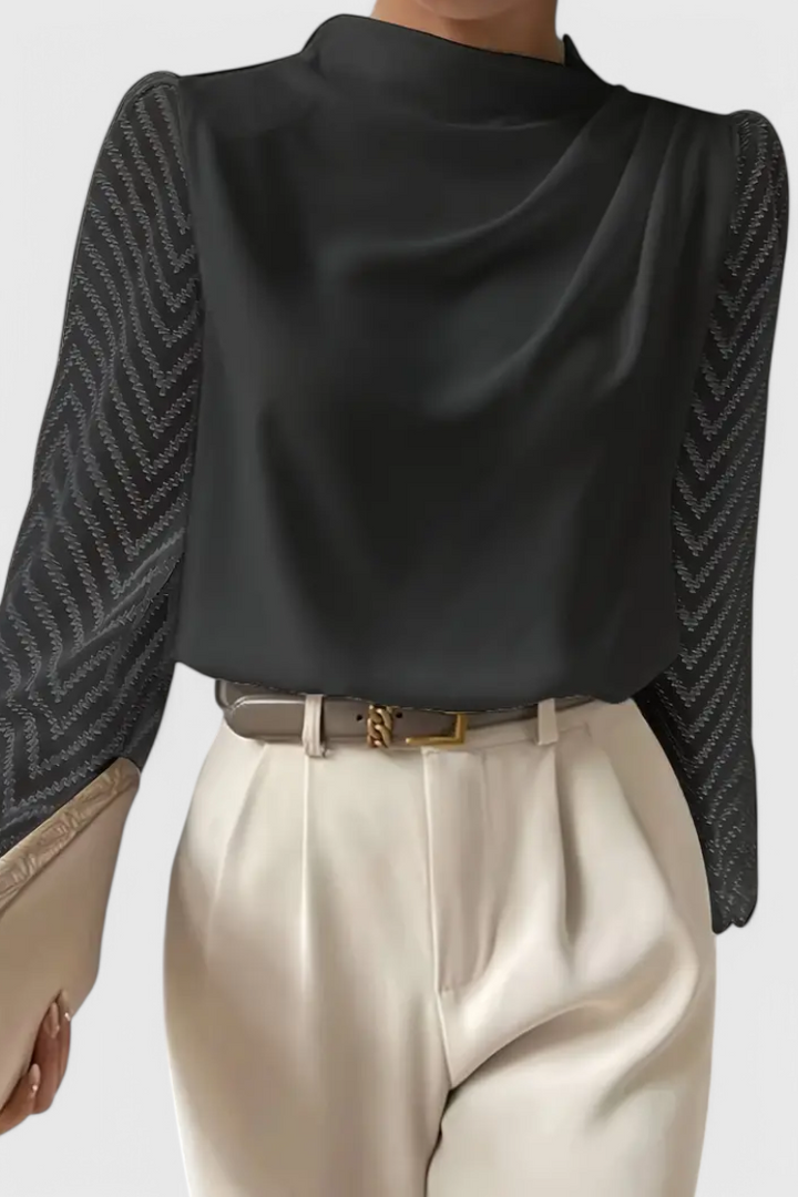 Zaraa Elegantní Blůza s Průhlednými Rukávy