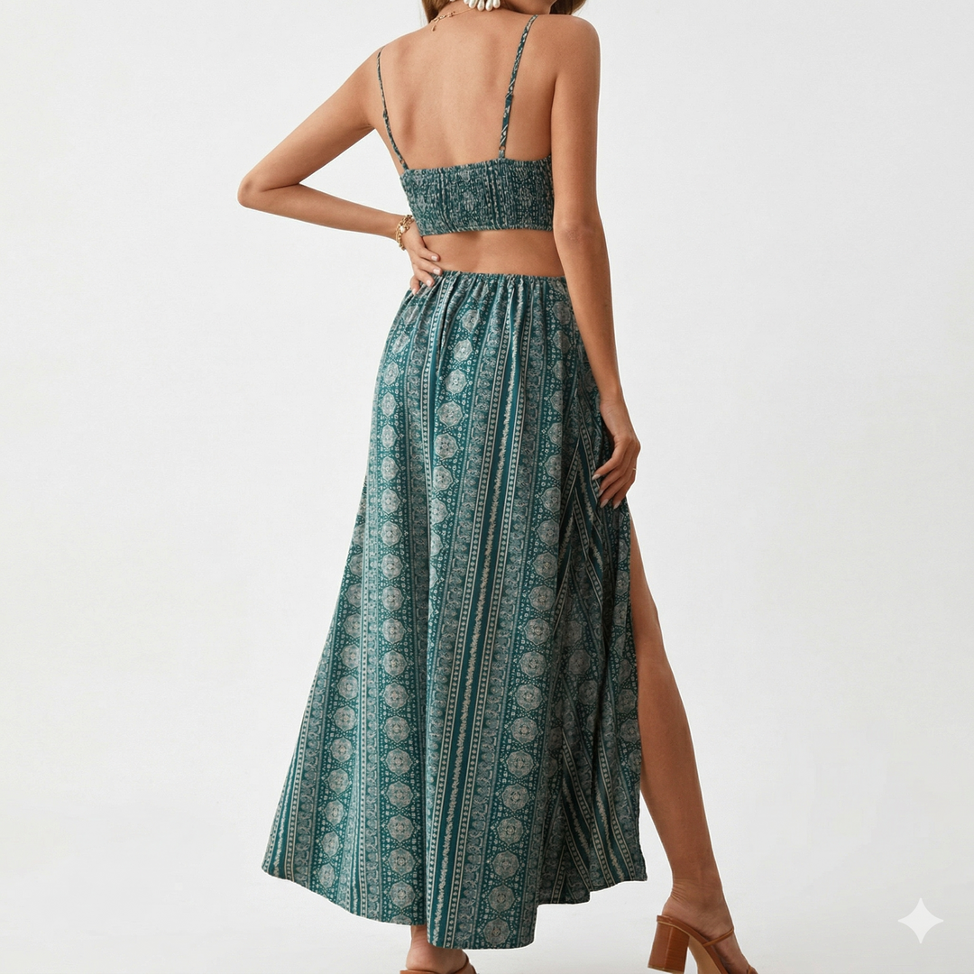 Zara – Boho Šaty s Otevřenými Zády a Výstřihem