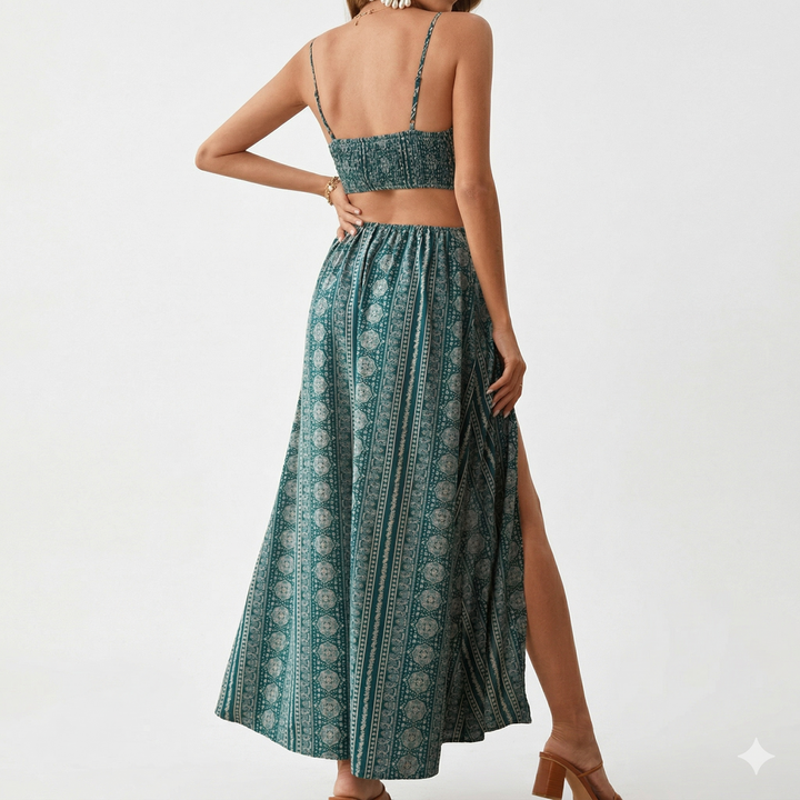 Zara – Boho Šaty s Otevřenými Zády a Výstřihem