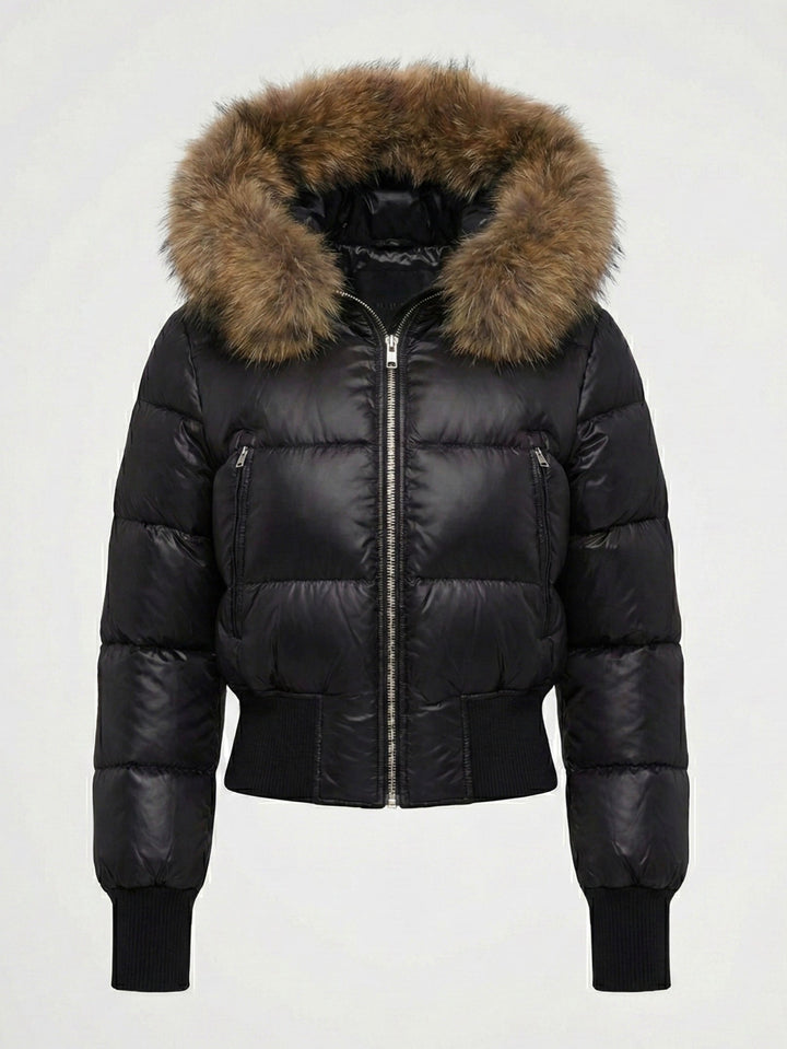 Savoy | Puffa bunda s kapucí a umělou kožešinou