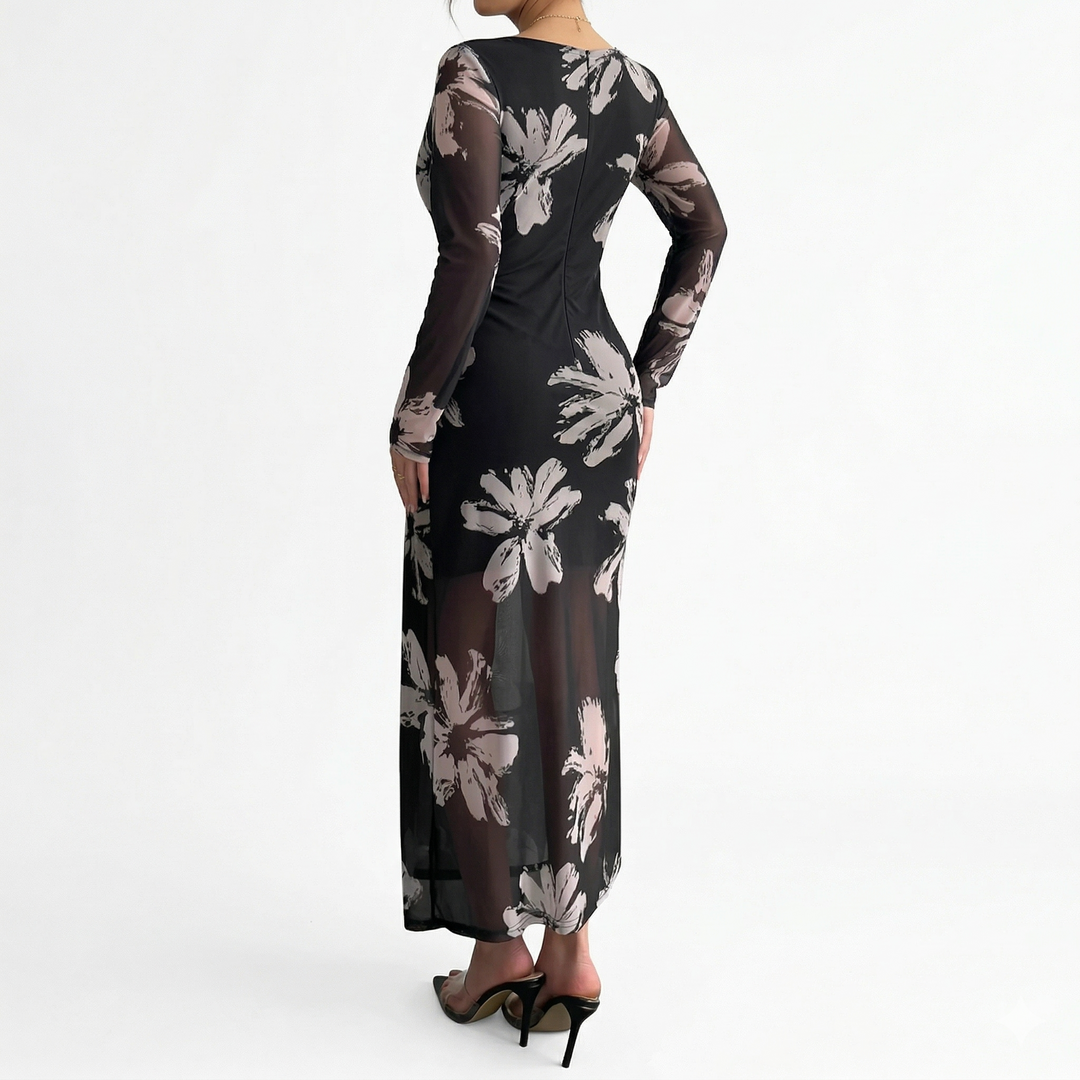 LOUKA – Elegantní Květinové Maxi Šaty