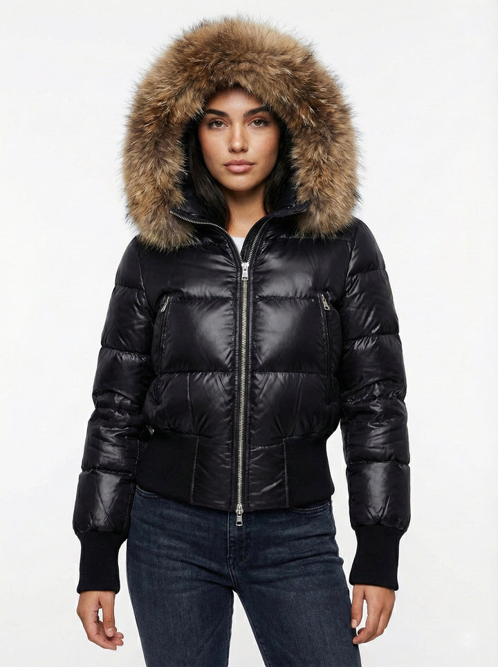 Savoy | Puffa bunda s kapucí a umělou kožešinou