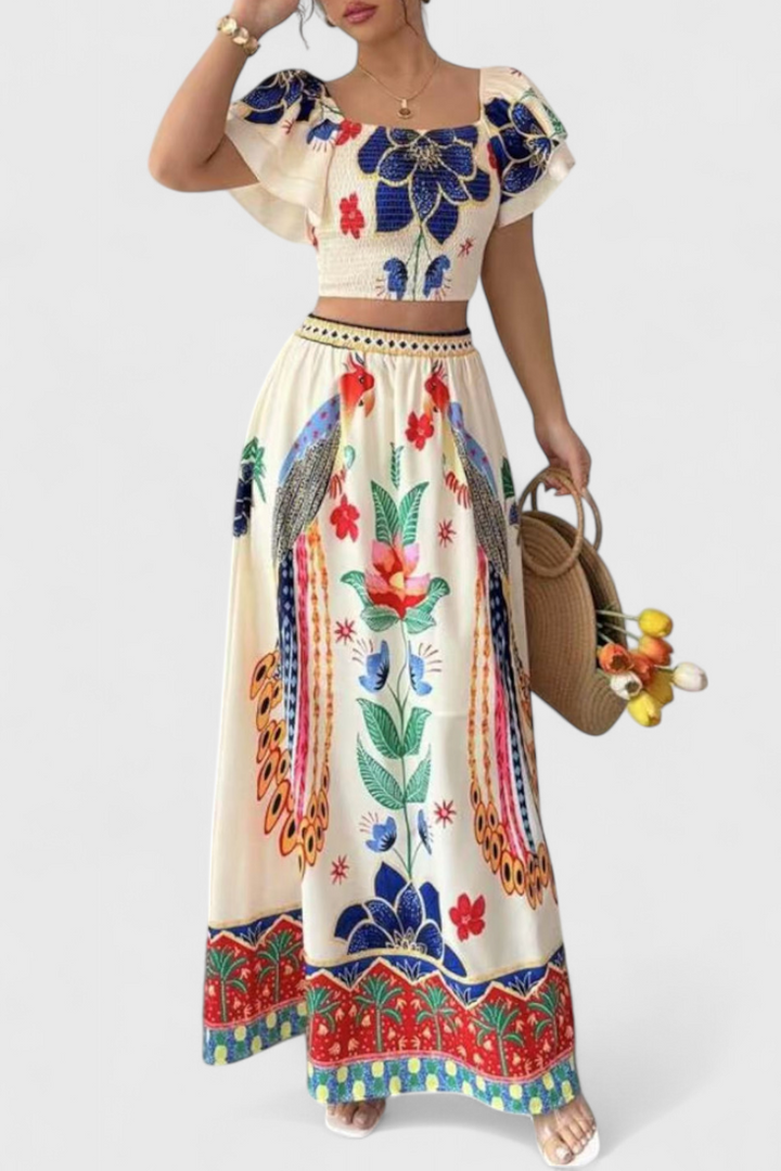 Itzel Boho souprava s etnickým vzorem
