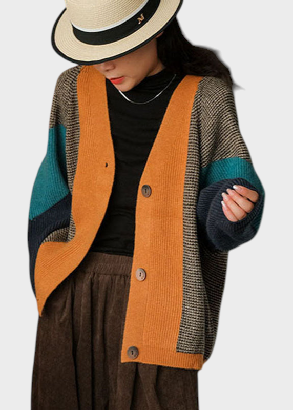 Phoibe | Umělecký Colorblock Oversized Šál Pletený Kód Zimní