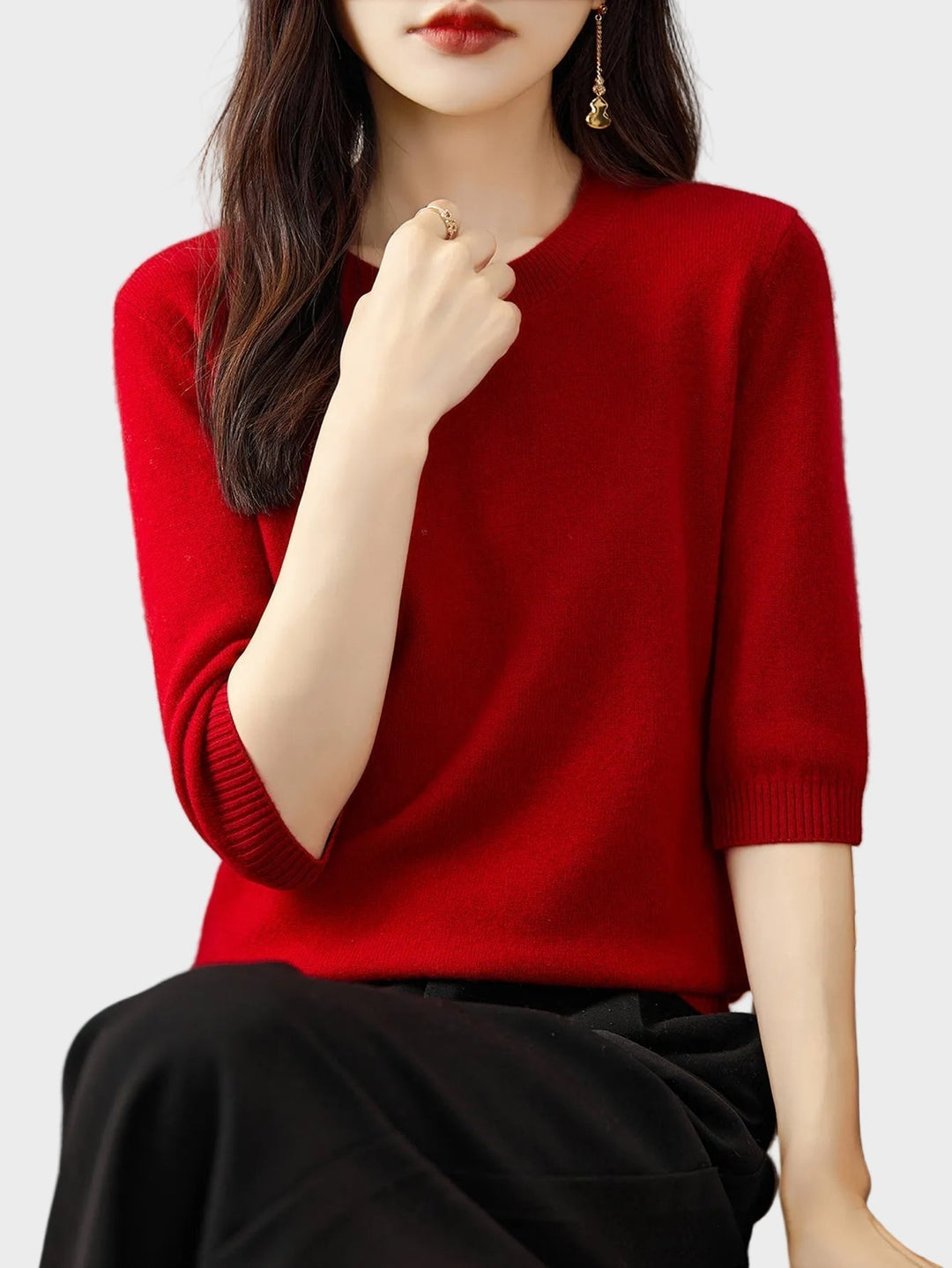 Eureka | 100% Merino vlna tričko s krátkým rukávem Crewneck