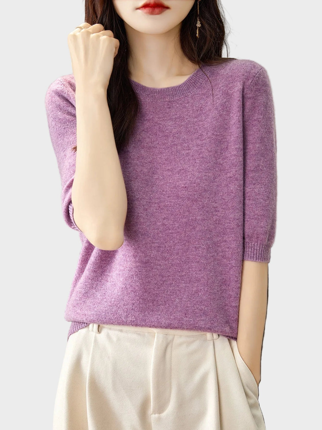 Eureka | 100% Merino vlna tričko s krátkým rukávem Crewneck