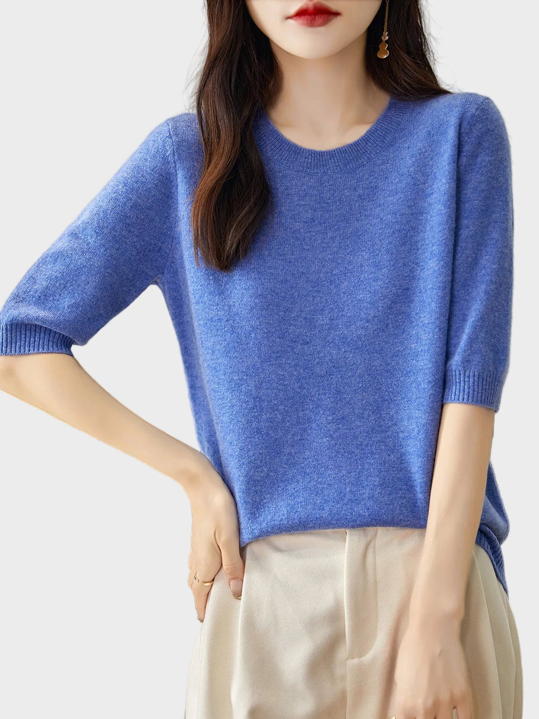 Eureka | 100% Merino vlna tričko s krátkým rukávem Crewneck