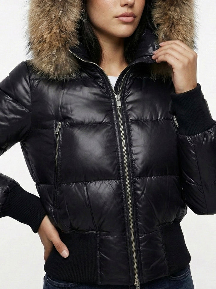 Savoy | Puffa bunda s kapucí a umělou kožešinou