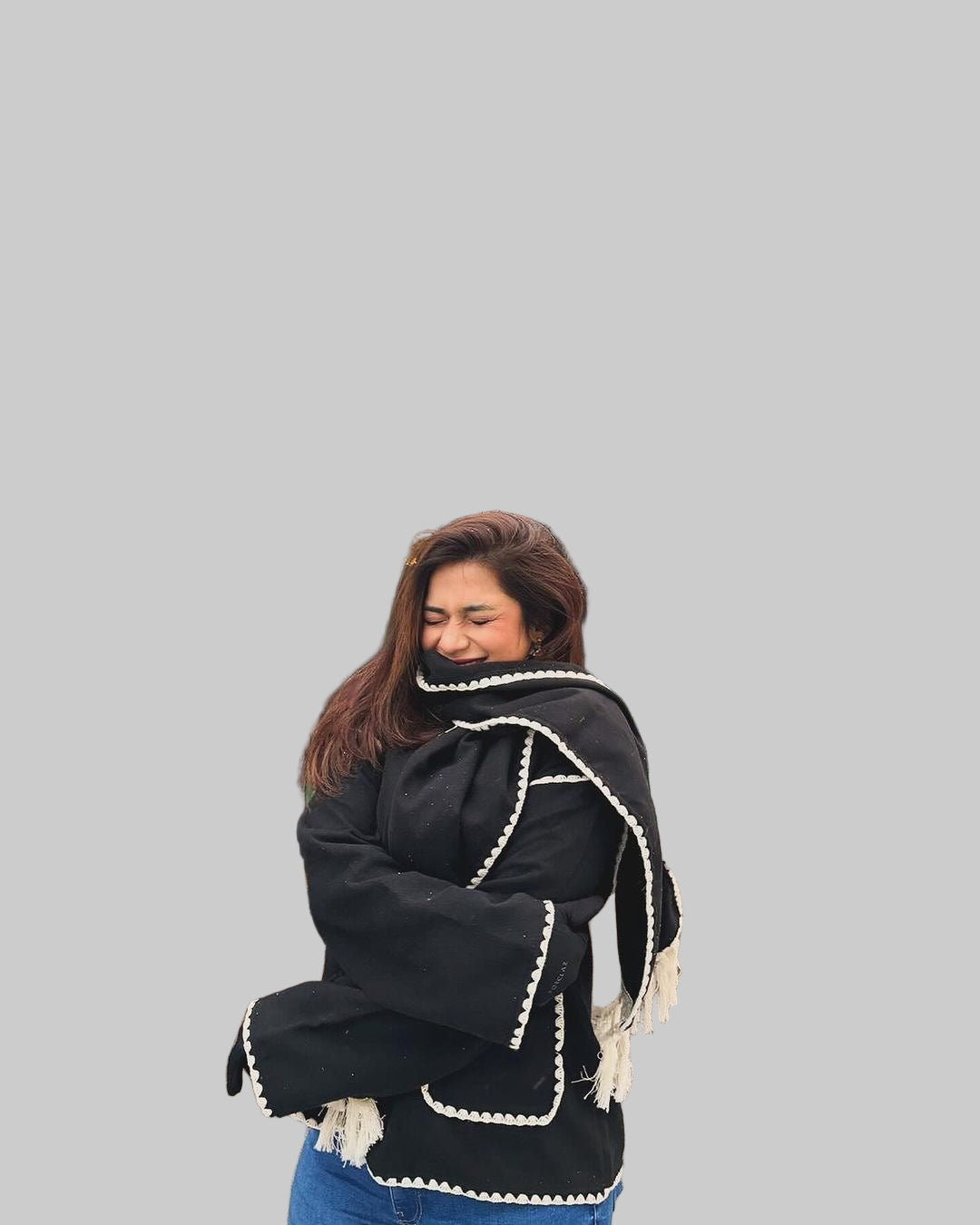 Cora Velký Vlněný Kabát se Šálou