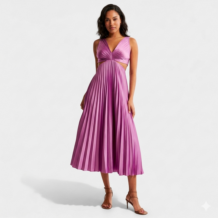 Kalliopi – Elegantní Plisované Maxi Šaty