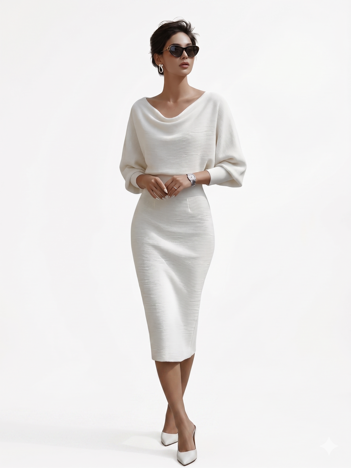 Eimi - Midi šaty s dlouhými rukávy