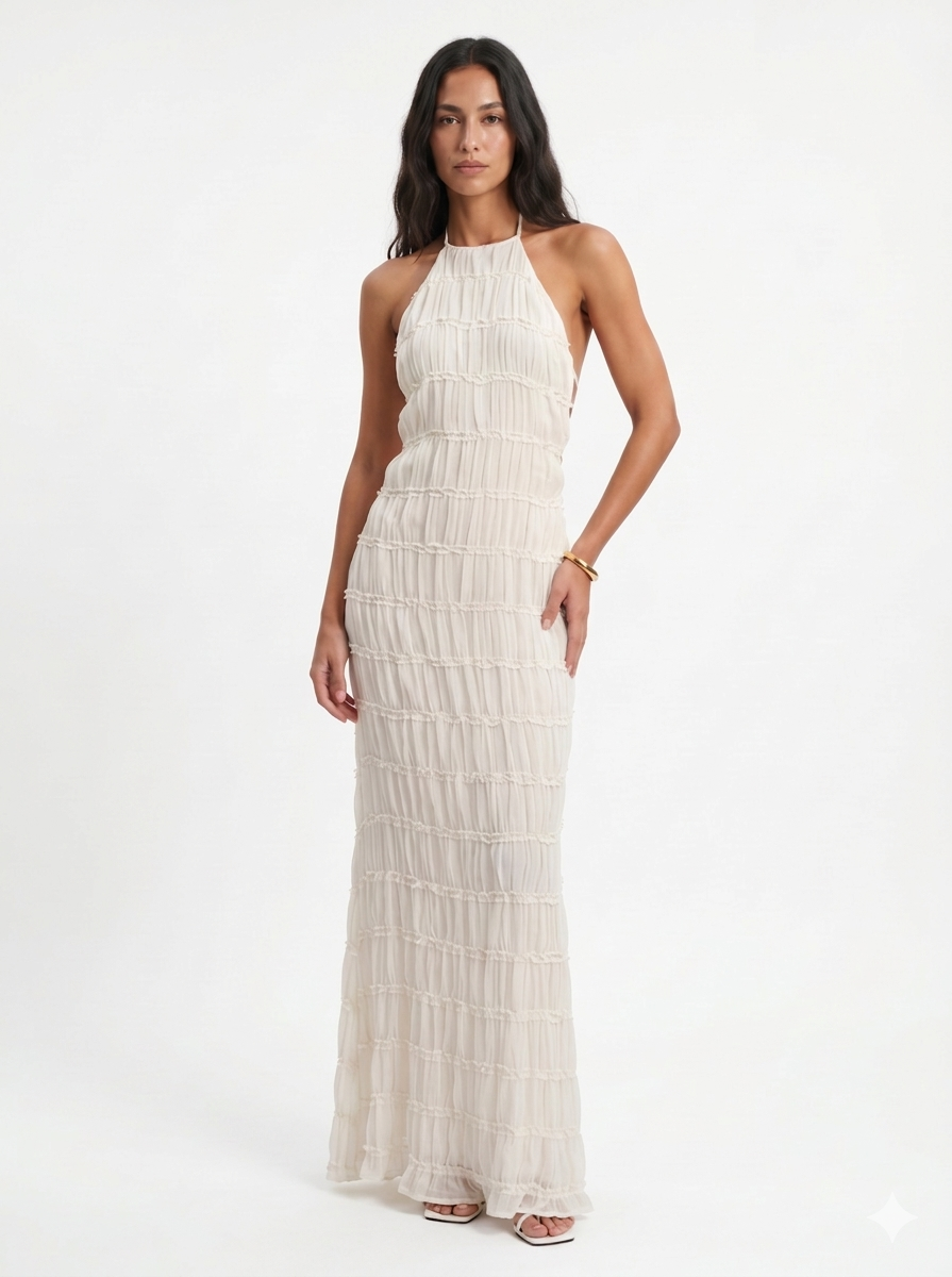 Ángela - Elegantní letní maxi šaty s halter krkem