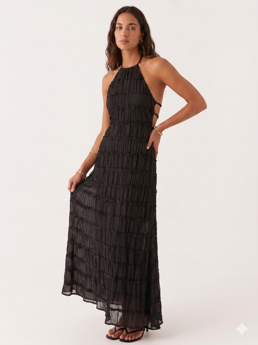 Ángela - Elegantní letní maxi šaty s halter krkem