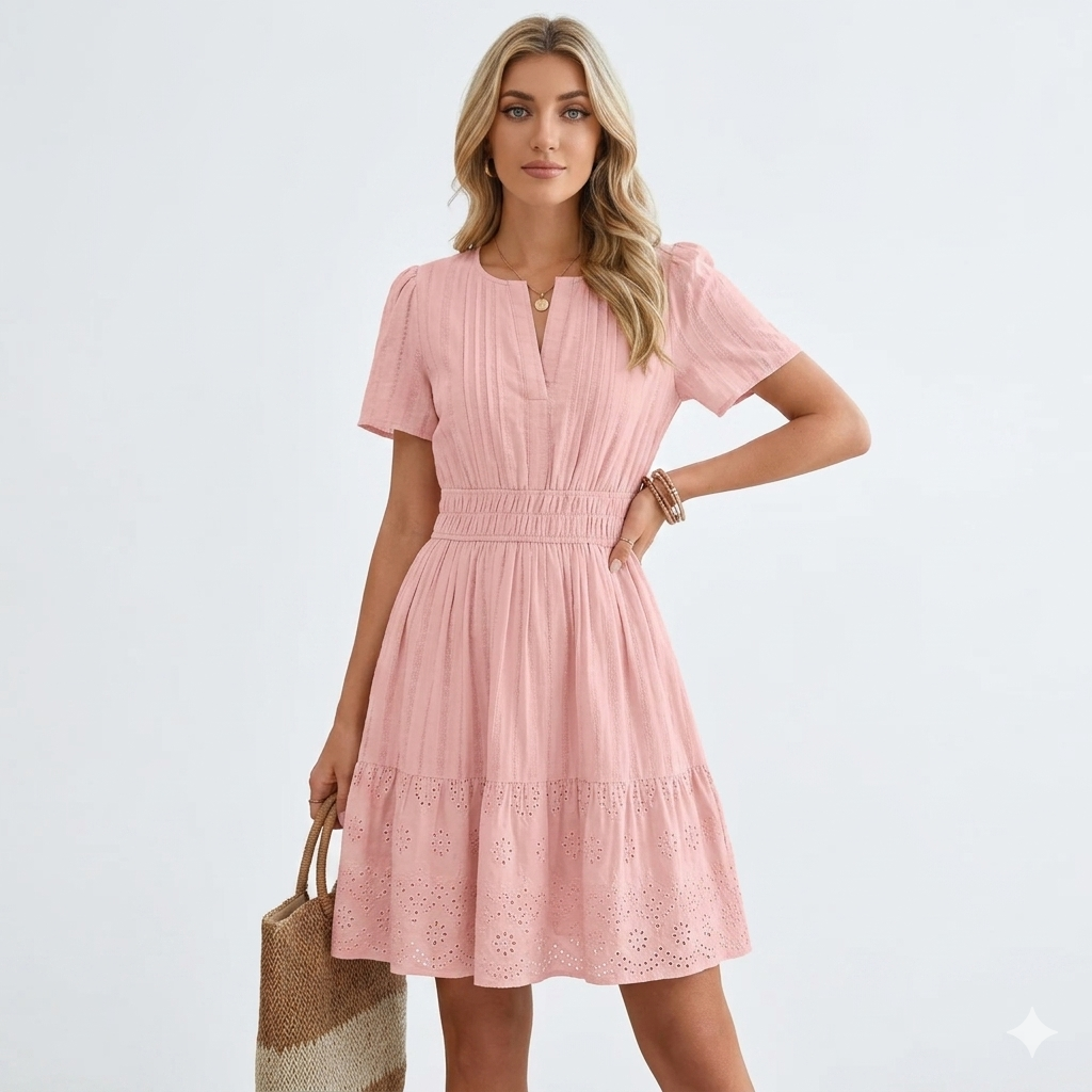 KVĚTINA – Boho V-Krku Mini Šaty