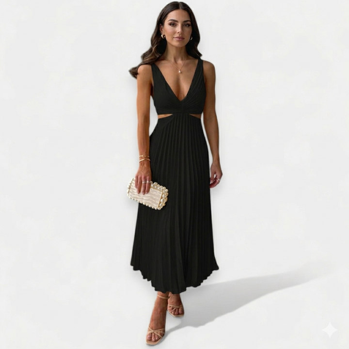 Kalliopi – Elegantní Plisované Maxi Šaty