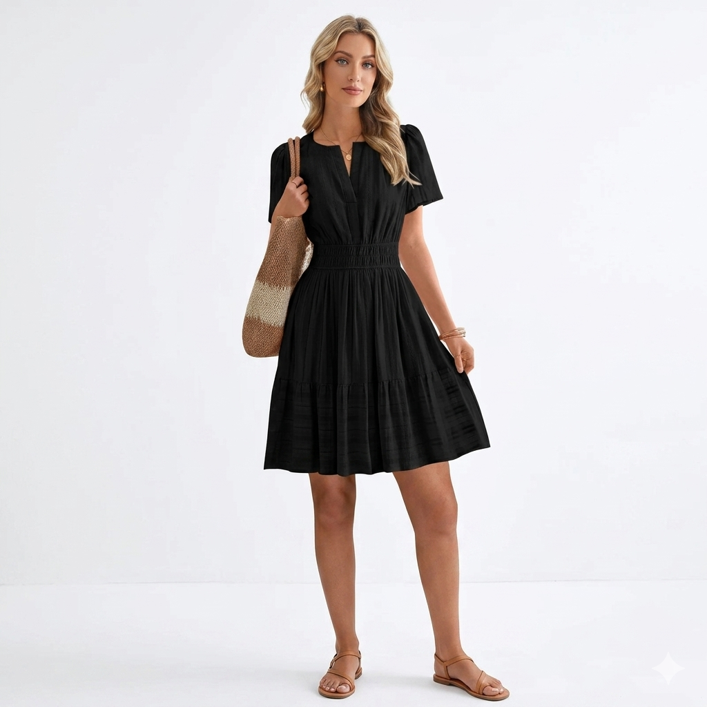 KVĚTINA – Boho V-Krku Mini Šaty