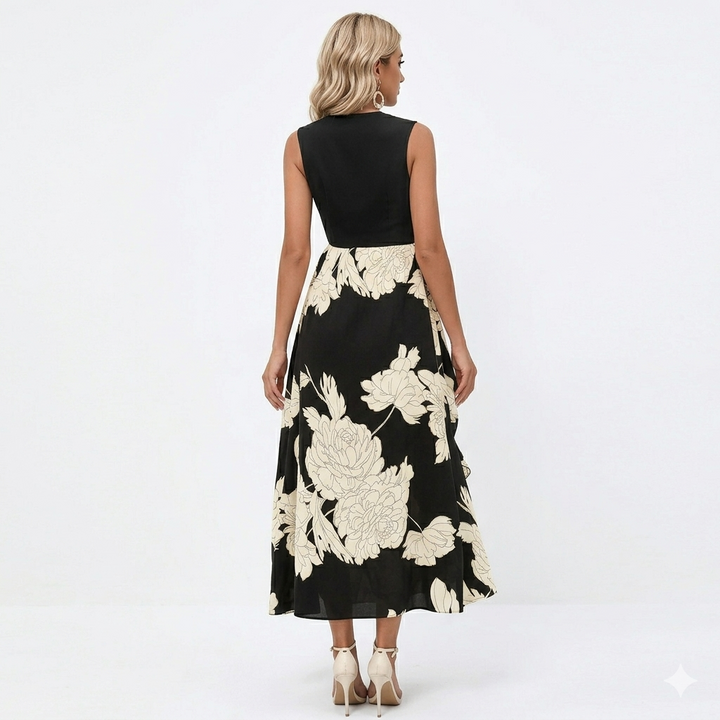 LOTTIE™ – Boho Květinové Midi Šaty s Volány