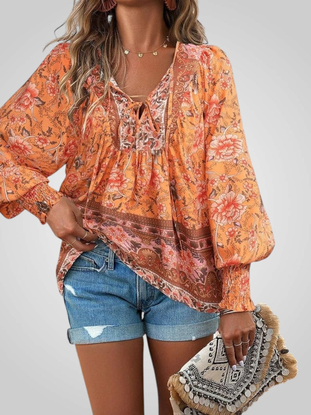 Hoya | Boho květinová blůza