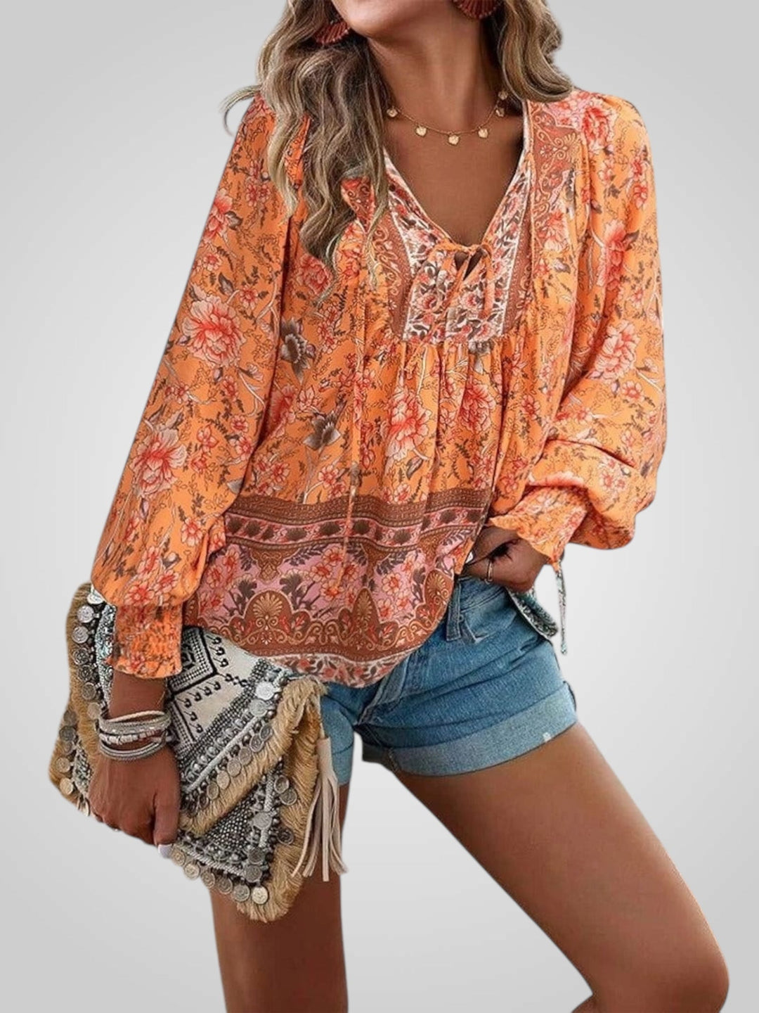 Hoya | Boho květinová blůza