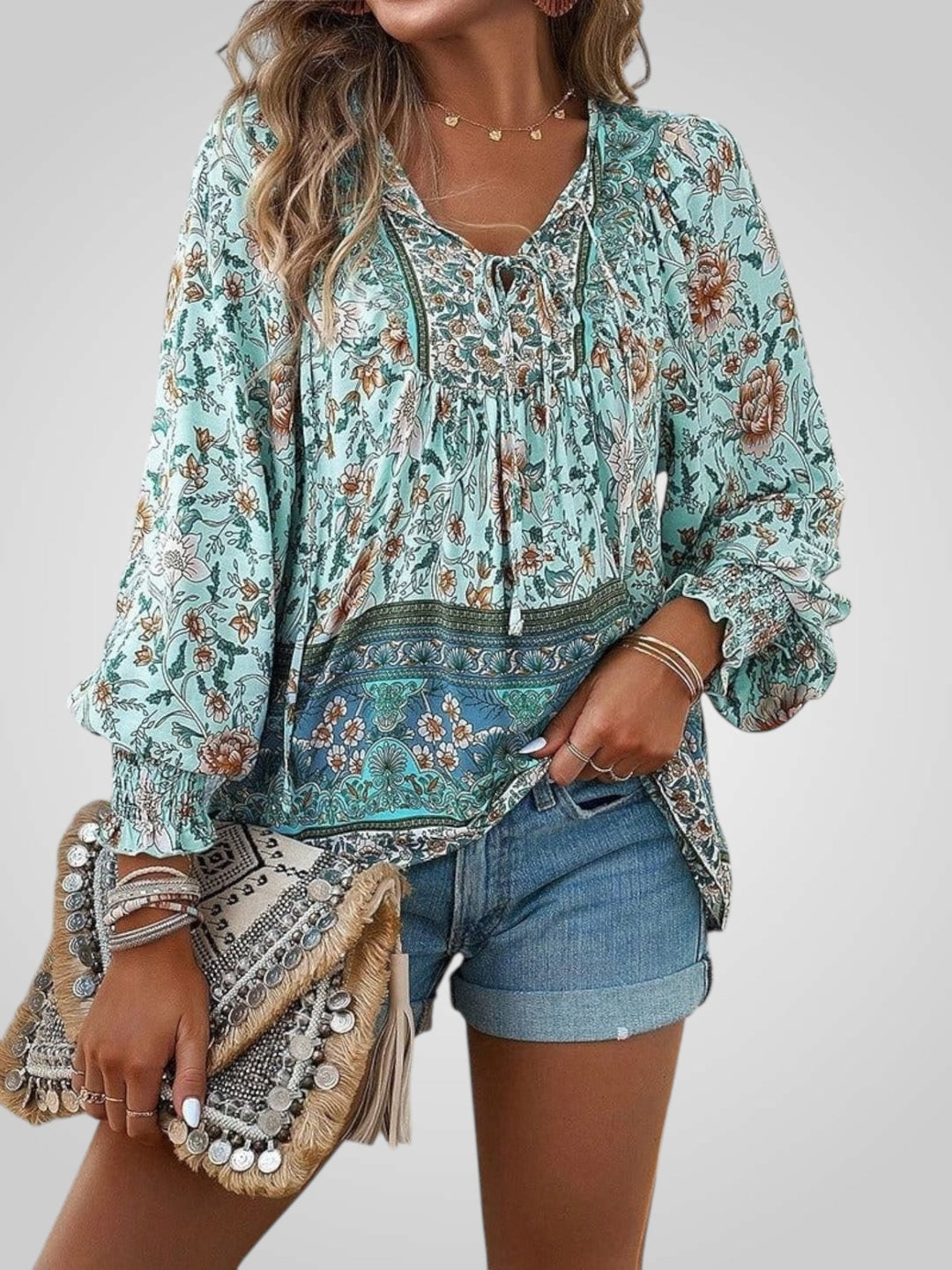 Hoya | Boho květinová blůza