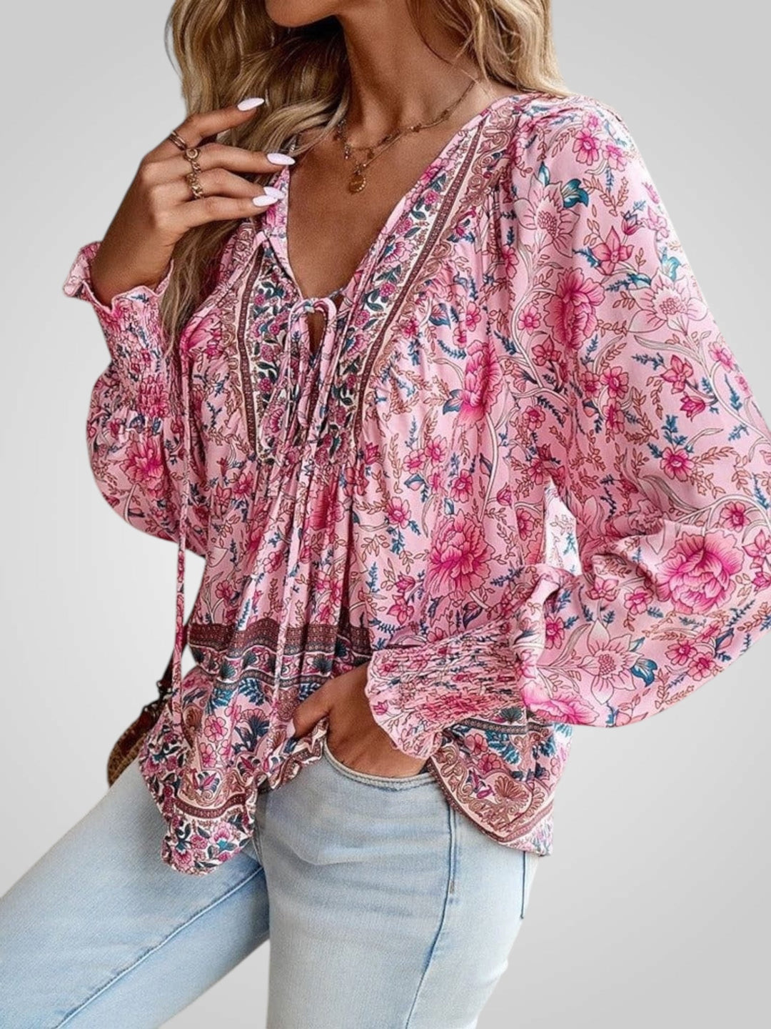 Hoya | Boho květinová blůza