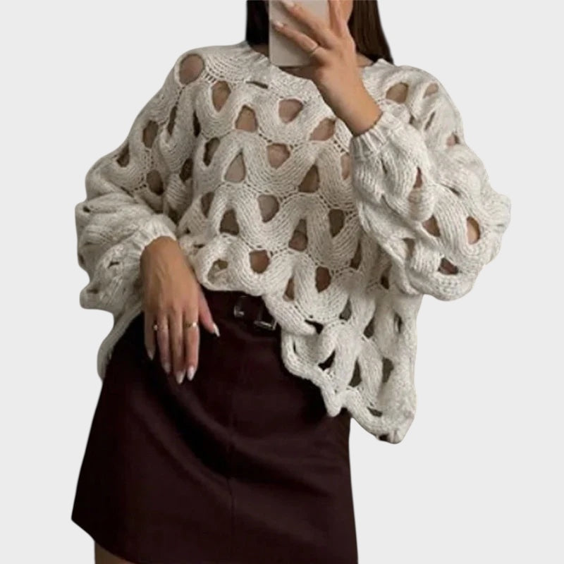 Sophie Grace - Elegantní pletený svetr s otevřeným pletením