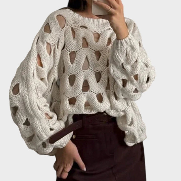 Sophie Grace - Elegantní pletený svetr s otevřeným pletením