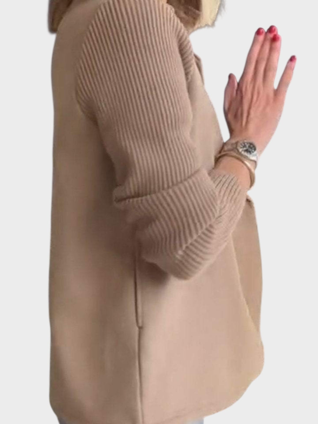Elegantní sako s pletenými rukávy
